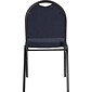 NPS 9200 Series Dome-Back Fabric Padded Stack Chair, Midnight Blue/Black Sandtex, 4 Pack (9254-BT/4)