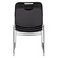 NPS 8500 Series Hi-Tech Ultra-Compact Plastic Seat/Back Stack Chair, Gunmetal/Chrome, 4 Pack (8502/4)