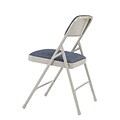 NPS 2200 Series Fabric Padded Premium Folding Chairs, Imperial Blue/Gray, 4 Pack (2205/4)