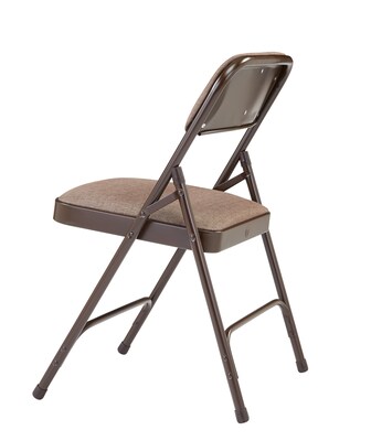 NPS 2200 Series Fabric Padded Premium Folding Chairs, Russet Walnut, 4 Pack (2207/4)