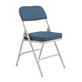 NPS 3200 Series Premium 2 Fabric Padded Folding Chairs, Regal Blue/Gray, 2 Pack (3215/2)