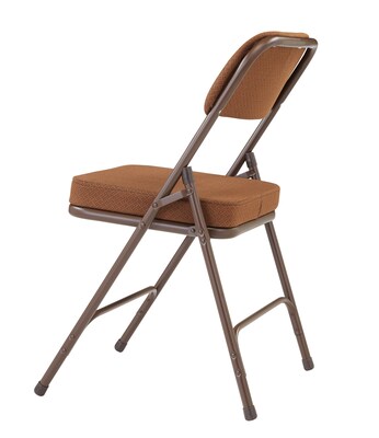 NPS 3200 Series Premium 2" Fabric Padded Folding Chairs, Antique Gold/Brown, 2 Pack (3219/2)