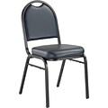 NPS 9200 Series Dome-Back Vinyl Padded Stack Chair, Midnight Blue/Black Sandtex (9204-BT)