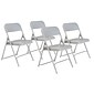 National Public Seating 800 Series Premium Lightweight Steel Frame Plastic Folding Chairs, Gray, 4 Pack (802/4)