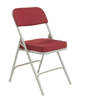 NPS 3200 Series Fabric Armless Premium Folding Chair, New Burgundy/Gray -2 Pack (3218/2)