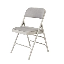 NPS 2300 Series Fabric Padded Triple Brace Double Hinge Premium Folding Chairs, Graystone/Gray, 52 P