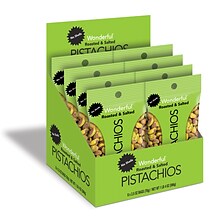 Wonderful Pistachios Roasted & Salted, No Shells, 2.5 oz., 8 Bags/Box (PAR070146A25M)