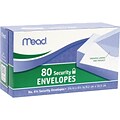 Mead #6-3/4 Security Envelopes, 3-5/8 x 6-1/2, White, 80 per Box (75212)