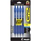 Pilot G2 Retractable Gel Pens, Fine Point, Blue Ink, 4/Pack (31058)