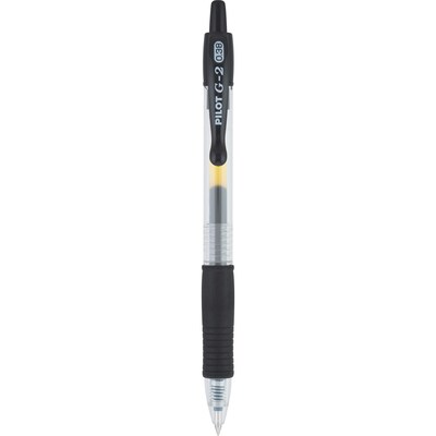 Pilot G2 Retractable Gel Pens, Ultra Fine Point, Black Ink, Dozen (31277)