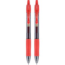 Pilot G2 Retractable Gel Pens, Fine Point, Red Ink, 2/Pack (31033)
