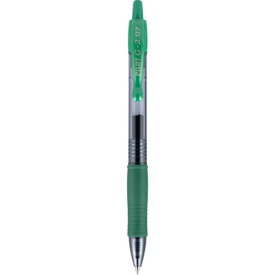 Pilot G2 Retractable Gel Pens, Fine Point, Green Ink, Dozen (31025)