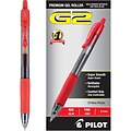 Pilot G2 Retractable Gel Pens, Fine Point, Red Ink, Dozen (31022)