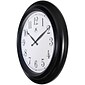 Infinity Instruments 24" Round Wall Clock, Black Finish  (15212BK-4025)