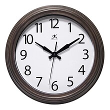 Infinity Instruments 12 Round Wall Clock, Antique Brown Finish Case  (15355WL-4255)