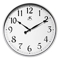 Infinity Instruments 18 Round Wall Clock, Silver Finish  (15419SV-1567)
