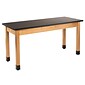 National Public Seating Wood Science Table, Chemical Resistant Series, 30" x 72", Black/Ashwood (SLT1-3072C)