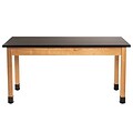 National Public Seating Wood Science Table, Chemical Resistant Series, 30 x 72, Black/Ashwood (SLT