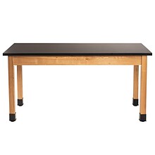 National Public Seating Wood Science Table, Chemical Resistant Series, 30 x 72, Black/Ashwood (SLT