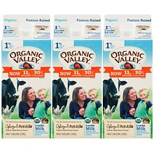 Organic Valley 1% Milk, 64 oz., 3/Pack (307-00349)