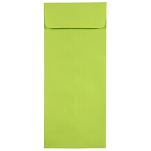 JAM Paper Open End #12 Currency Envelope, 4 3/4 x 11, Brite Hue Lime Green, 50/Pack (3156398I)
