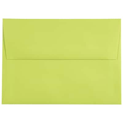 JAM Paper A7 Colored Invitation Envelopes, 5.25 x 7.25, Ultra Lime Green, 50/Pack (96151I)