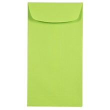 JAM Paper #7 Coin Business Colored Envelopes, 3.5 x 6.5, Ultra Lime Green, 25/Pack (1526752)
