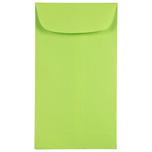 JAM Paper #5.5 Coin Business Colored Envelopes, 3.125 x 5.5, Ultra Lime Green, 100/Pack (356730546B)