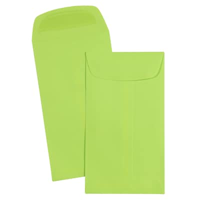 JAM Paper #6 Coin Business Colored Envelopes, 3.375 x 6, Ultra Lime Green, 25/Pack (356730556)