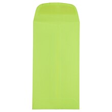 JAM Paper #5.5 Coin Business Colored Envelopes, 3.125 x 5.5, Ultra Lime Green, 25/Pack (356730546)