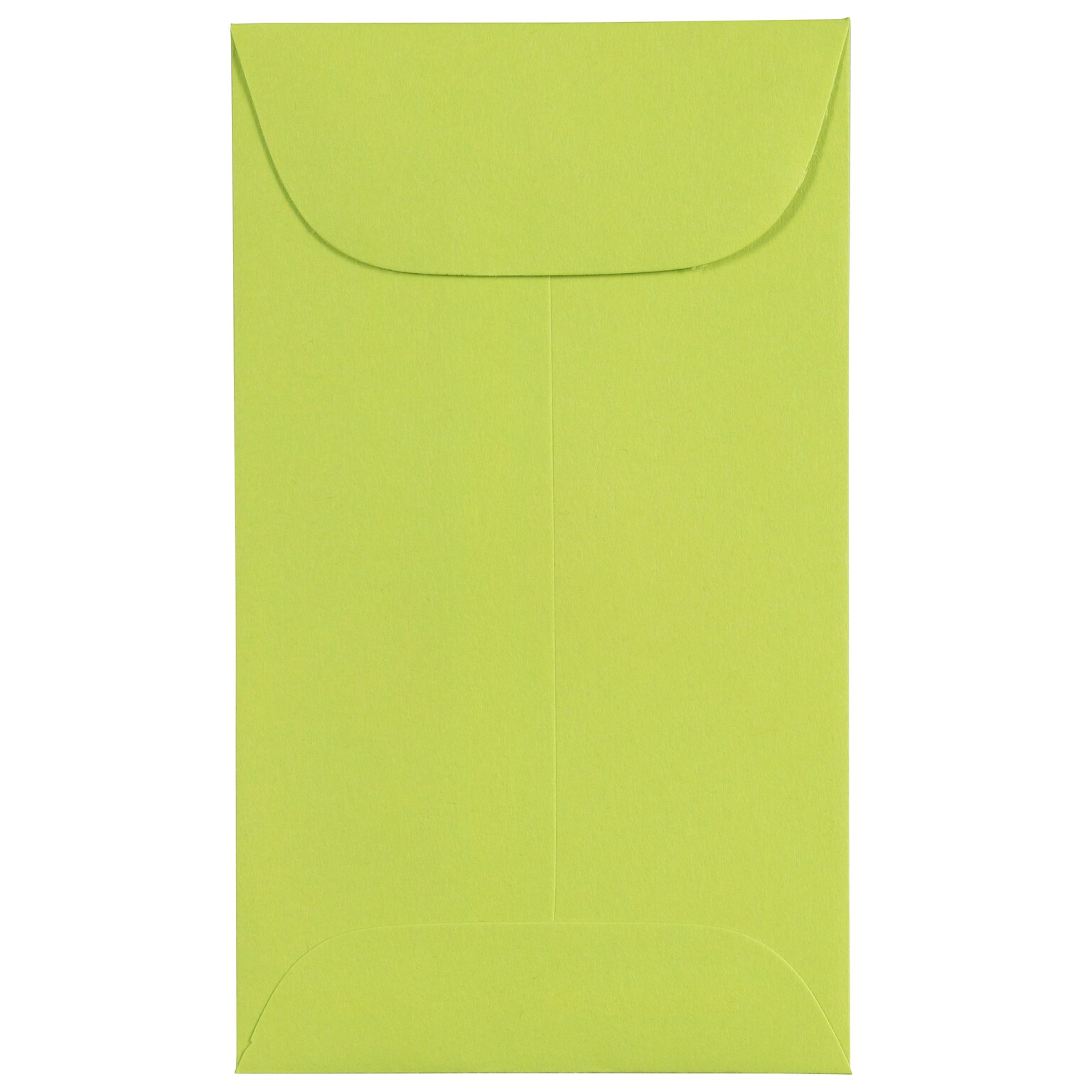 JAM Paper #3 Coin Business Colored Envelopes, 2.5 x 4.25, Ultra Lime Green, Bulk 500/Box (356730536H)