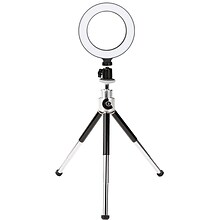 CODi 6 LED Ring Light with Mini Tripod, Black/Silver  (LED-RING-6)