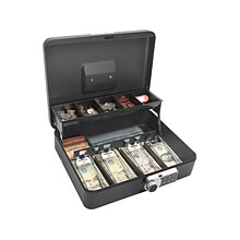 Honeywell Cash Box, 9 Compartments, Black (6213DG)