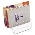 Clear Acrylic Desk File, 3 Sections, Letter to Legal Size Files, 8 x 6.5 x 7.5, Clear