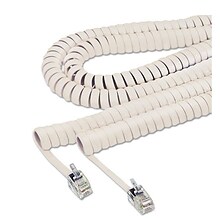 Softalk Coiled Phone Cord, Plug/Plug, 25ft., Beige (SOF42260)