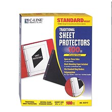 C-Line® Side Loading Sheet Protectors; 8-1/2 x 11, Standard Weight, Clear, 100/Box