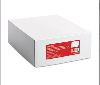 Universal® #10, Window Business Envelope, 4 1/8" x 9 1/2", White, 500/Box