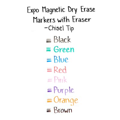 Expo Magnetic Dry Erase Markers, Chisel Tip, Assorted, 8/Pack (1944741)