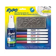 Expo Dry Erase Starter Set, Ultra Fine Tip, Assorted, 5/Set (1884310)