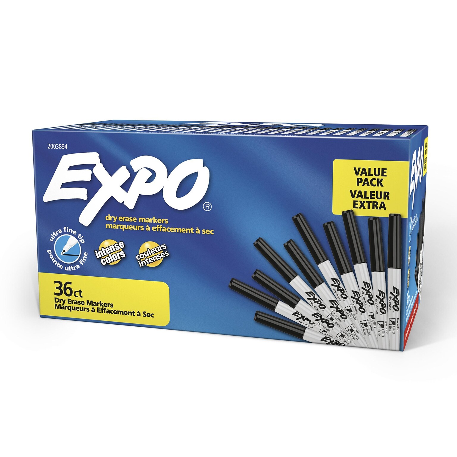 Expo Dry Erase Markers, Ultra Fine Tip, Black, 36/Pack (2003894)