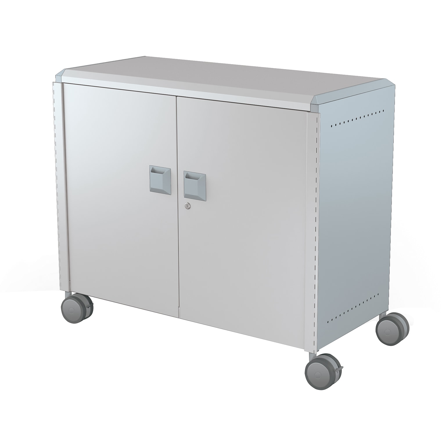 MooreCo Compass Maxi H2 Mobile 9-Section Storage Cabinet, 36.13H x 41.88W x 19.13D, Platinum/Cool Gray Metal (B3A1B2E1X0)