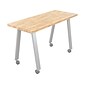 MooreCo Compass Makerspace 72" Table with Butcher Block, Beige/Platinum (91696-B-BUTCHER)