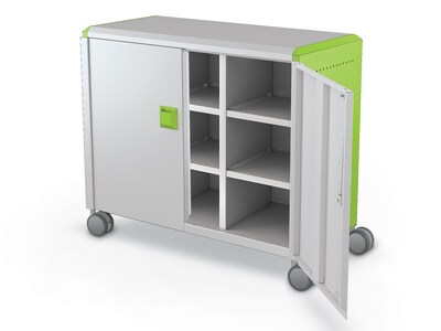 MooreCo Compass Maxi H2 Mobile 9-Section Storage Cabinet, 36.13H x 41.88W x 19.13D, Platinum/Gree