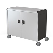 MooreCo Compass Maxi H2 Mobile 9-Section Storage Cabinet, 36.13H x 41.88W x 19.13D, Platinum/Blac