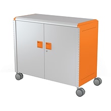 MooreCo Compass Maxi H2 Mobile 9-Section Storage Cabinet, 36.13H x 41.88W x 19.13D, Platinum/Oran
