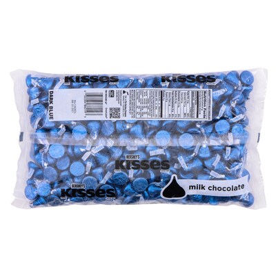 HERSHEYS KISSES Dark Blue Foil Milk Chocolate Pieces, 66.7 oz., 400/Bag (HEC60194)