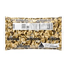 HERSHEYS KISSES Gold Foil Milk chocolate with Almonds Pieces, 66.7 oz., 400/Bag (HEC62083)