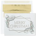 Custom Merry Christmas Line Cards, with Envelopes, 7-7/8 x 5-5/8, 25 Cards per Set