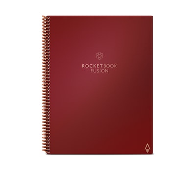 Rocketbook Fusion Smart Notebook, 8.5 x 11, 7 Page Styles, 42 Pages, Maroon (EVRF-L-RC-CMEFR)