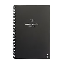 Rocketbook Fusion Reusable Notebook Planner Combo, 6 x 8.8, 7 Page Styles, 42 Pages, Black (EVRF-E